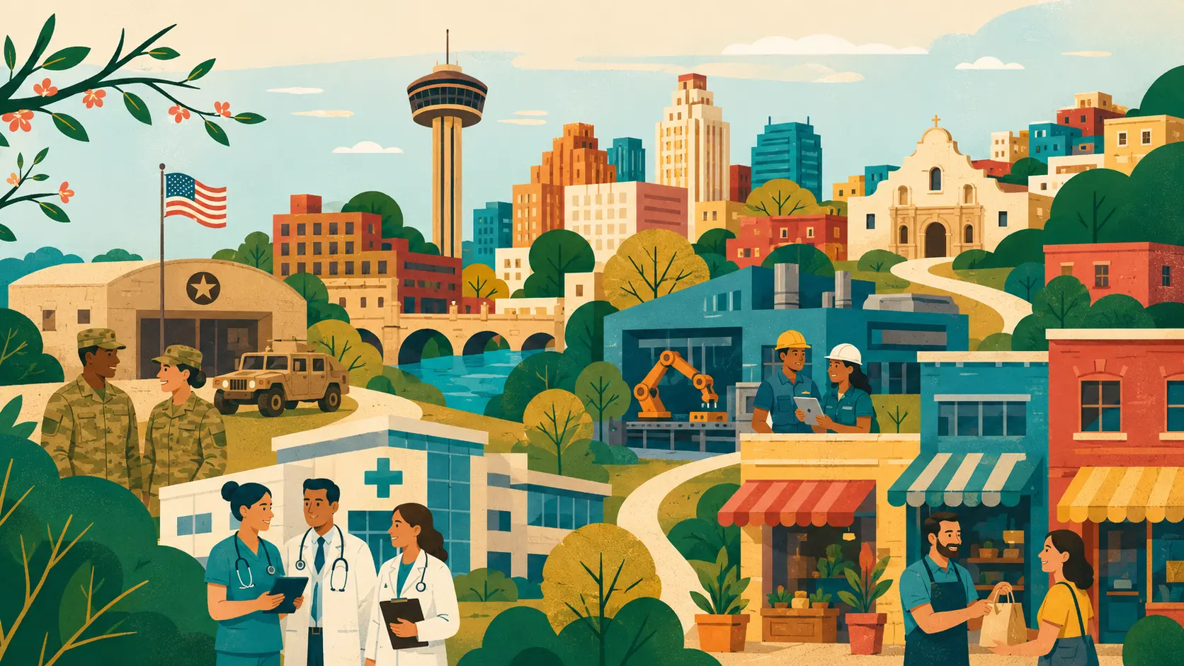 San Antonio workforce industry mix including military, healthcare, manufacturing, and small business that shapes HR consulting strategy